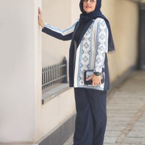 کت یقه انگلیسی با شماره‌دوزی دستی